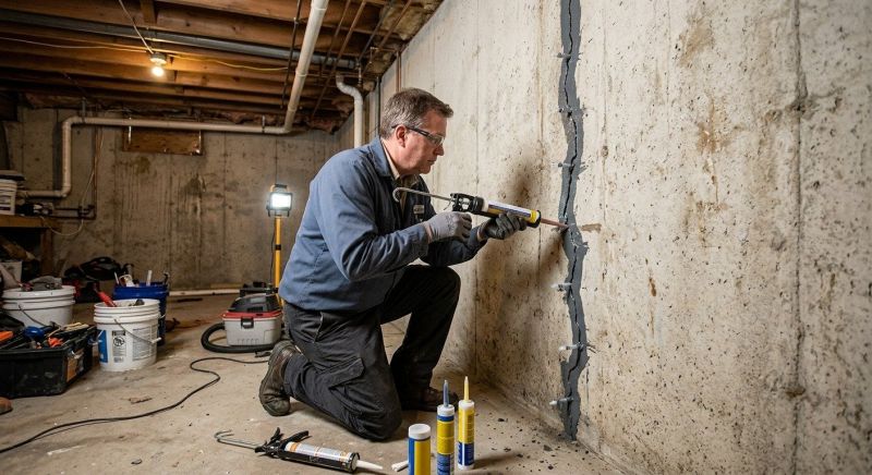 Basement Crack Repair in Wake County, NC