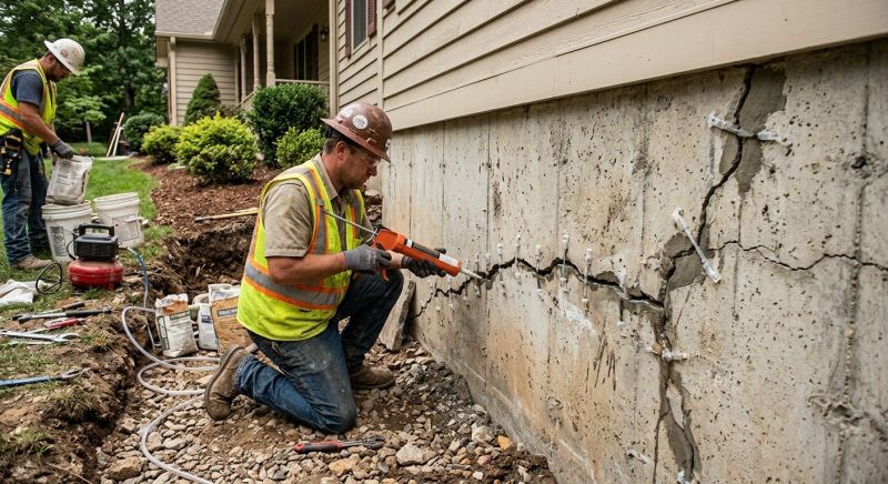 Cracked Foundation Repair in Angier, NC