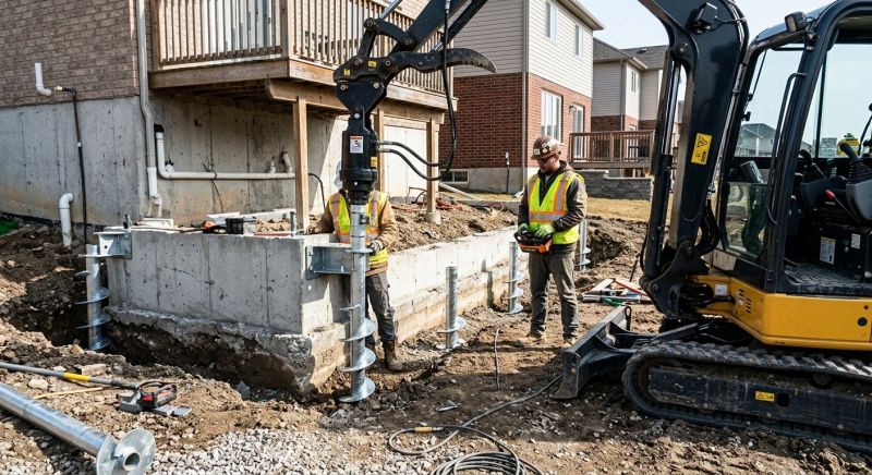 Helical Pile Installation in Wake County, NC