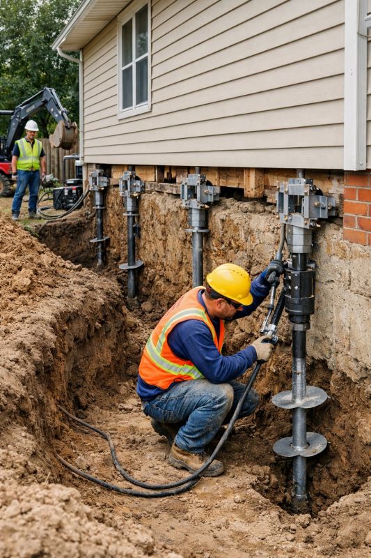 Sinking Foundation Lifting in Wake County, NC