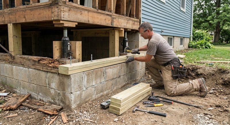 Sinking Foundation Repair in Carrboro, NC